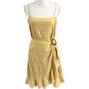 🚨American Eagle Outfitters Womens Size XL Faux Wrap Cami Dress Summer Yellow